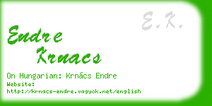 endre krnacs business card